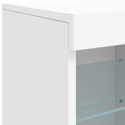 vidaXL Buffet avec lumières LED blanc 81x37x67 cm