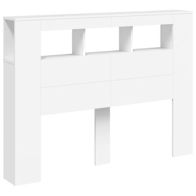 vidaXL Tête de lit à LED blanc 140x18,5x103,5 cm bois d'ingénierie