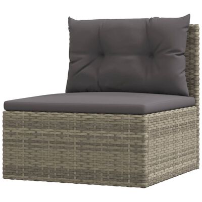 vidaXL Salon de jardin 6 pcs avec coussins Gris Résine tressée