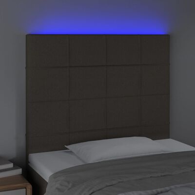 vidaXL Tête de lit à LED Taupe 100x5x118/128 cm Tissu