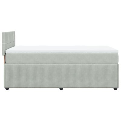 vidaXL Sommier à lattes de lit et matelas Gris clair 100x200cm Velours