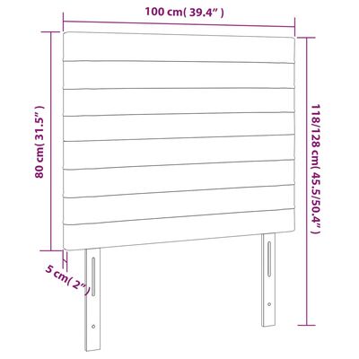 vidaXL Tête de lit à LED Rose 100x5x118/128 cm Velours