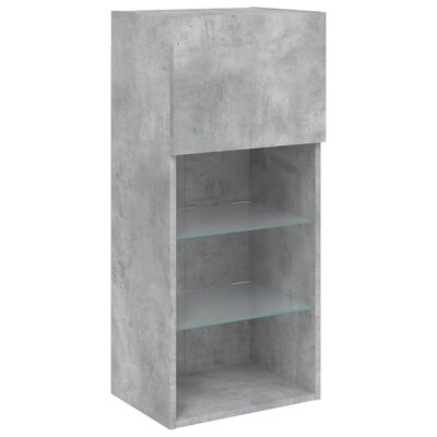 vidaXL Meubles TV avec lumières LED 2 pcs gris béton 40,5x30x90 cm