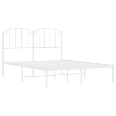 vidaXL Cadre de lit métal sans matelas et tête de lit blanc 140x190 cm