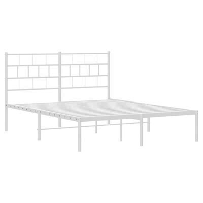 vidaXL Cadre de lit métal sans matelas et tête de lit blanc 160x200 cm