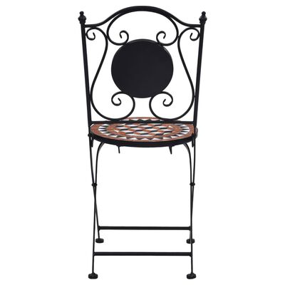 vidaXL Chaises de bistrot mosaïque lot de 2 Marron Céramique