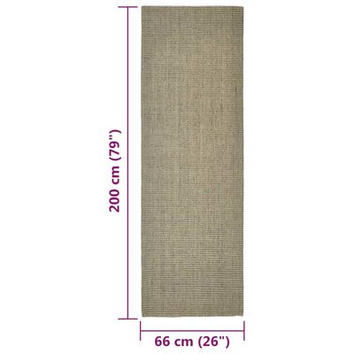 vidaXL Tapis en sisal pour griffoir taupe 66x200 cm