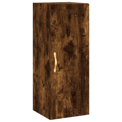 vidaXL Buffet haut Chêne fumé 34,5x34x180 cm Bois d'ingénierie