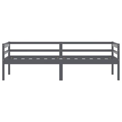 vidaXL Cadre de lit sans matelas gris foncé bois pin massif 90x200cm