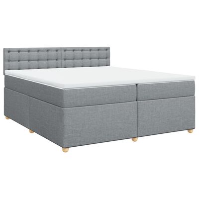 vidaXL Sommier à lattes de lit avec matelas Gris clair 200x200cm Tissu