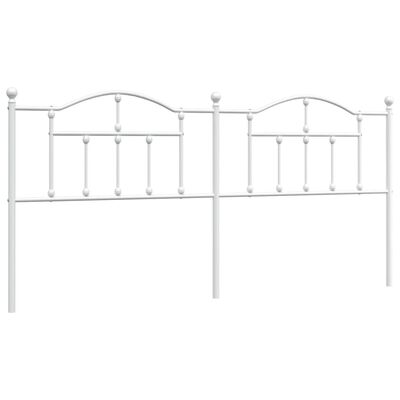 vidaXL Tête de lit métal blanc 200 cm