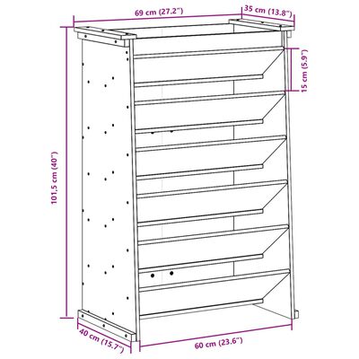 vidaXL Jardinière de plantes aromatiques 6 niveaux bois pin imprégné