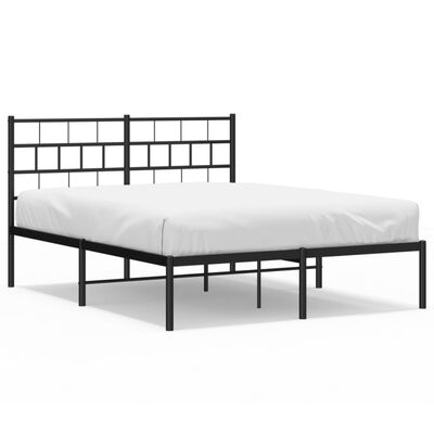 vidaXL Cadre de lit métal sans matelas avec tête de lit noir 120x200cm