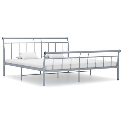 vidaXL Cadre de lit sans matelas gris métal 200x200 cm