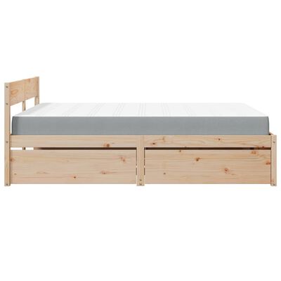 vidaXL Lit avec tiroirs et matelas 160x200 cm bois de pin massif