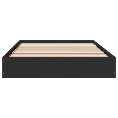 vidaXL Cadre de lit sans matelas noir 75x190 cm bois ingénierie