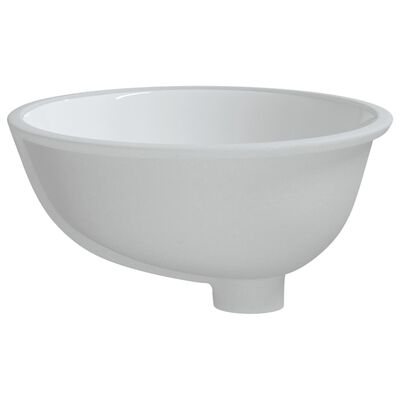 vidaXL Évier de salle de bain blanc 43x35x19 cm ovale céramique