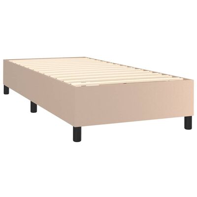 vidaXL Sommier à lattes de lit avec matelas et LED Cappuccino 80x200cm