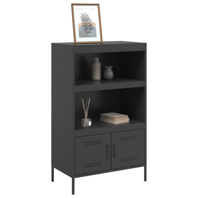 vidaXL Buffet haut noir 68x39x113 cm acier