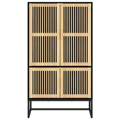 vidaXL Buffet haut noir 70x35x125 cm bois d'ingénierie