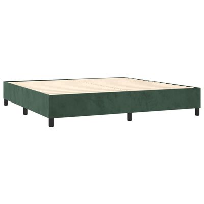 vidaXL Sommier à lattes de lit matelas et LED Vert foncé 200x200 cm