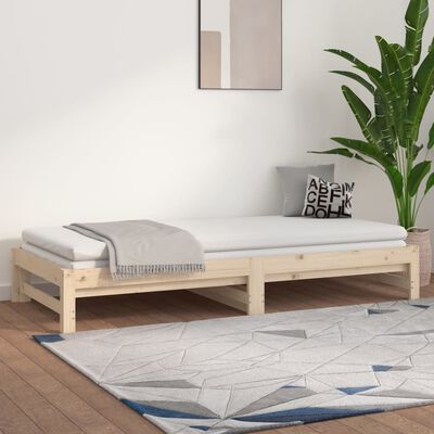 vidaXL Lit coulissant sans matelas 2x(90x200) cm Bois de pin massif