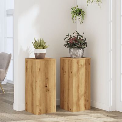 vidaXL Supports pour plantes 2 pcs chêne artisanal bois d'ingénierie