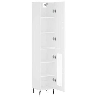 vidaXL Buffet haut Blanc 34,5x34x180 cm Bois d'ingénierie