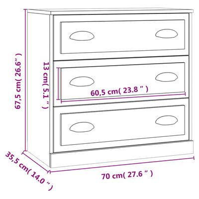 vidaXL Buffets 2 pcs chêne sonoma bois d'ingénierie