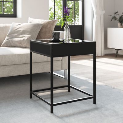 vidaXL Table basse avec LED Infinity noir 40x40x51 cm