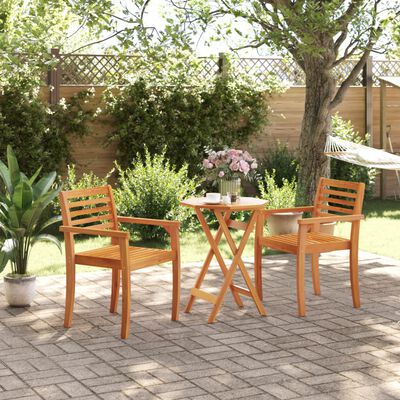 vidaXL Table pliable de jardin Ø60x75 cm bois d'acacia massif