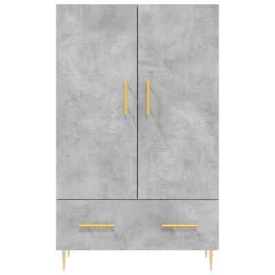 vidaXL Buffet haut gris béton 69,5x31x115 cm bois d'ingénierie