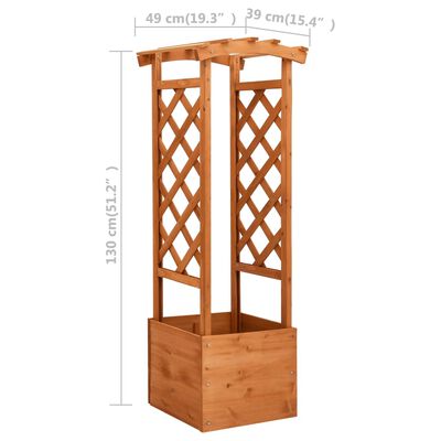 vidaXL Jardinière à treillis avec arche 49x39x130 cm Bois de sapin