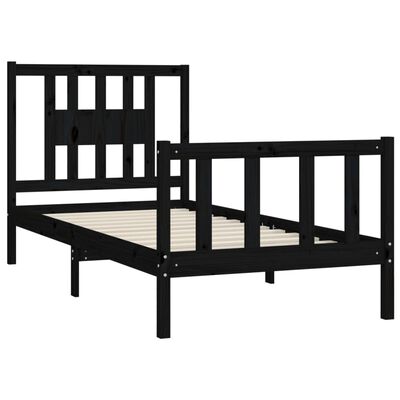 vidaXL Cadre de lit sans matelas noir bois massif de pin 100x200 cm