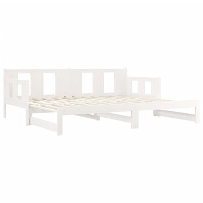 vidaXL Lit coulissant Blanc Bois de pin solide 2x(90x190) cm