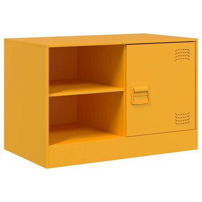 vidaXL Meuble TV jaune moutarde 67x39x44 cm acier