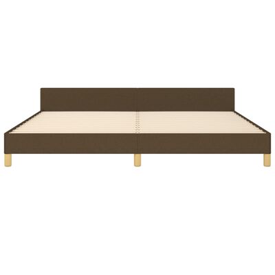 vidaXL Cadre de lit sans matelas marron foncé 200x200 cm tissu