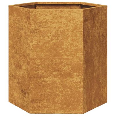 vidaXL Jardinière hexagone 46x40x45 cm acier corten