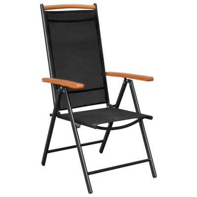 vidaXL Chaises de jardin pliables lot de 6 Textilène Noir