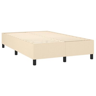 vidaXL Sommier à lattes de lit avec matelas Crème 120x200 cm Tissu