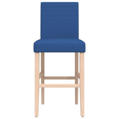 vidaXL Chaises de bar lot de 2 bois massif d'hévéa et tissu