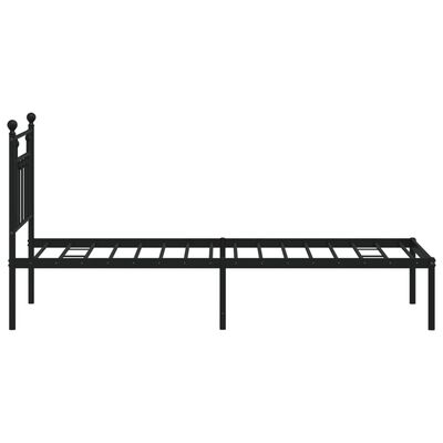 vidaXL Cadre de lit métal sans matelas avec tête de lit noir 75x190 cm