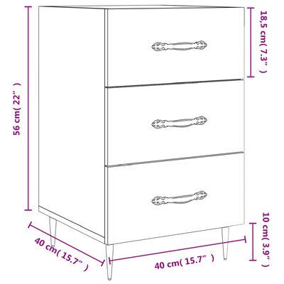 vidaXL Table de chevet blanc brillant 40x40x66 cm bois d'ingénierie