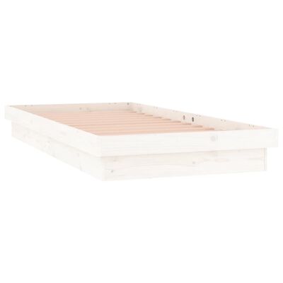 vidaXL Cadre de lit à LED sans matelas blanc bois massif