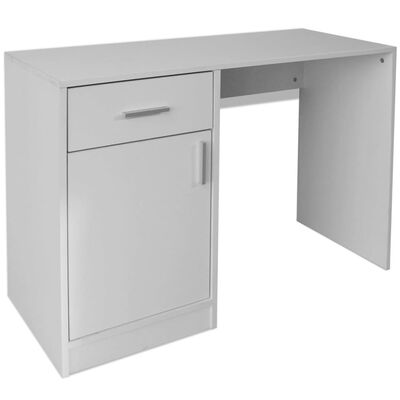 vidaXL Bureau avec tiroir et placard 100x40x73 cm Blanc