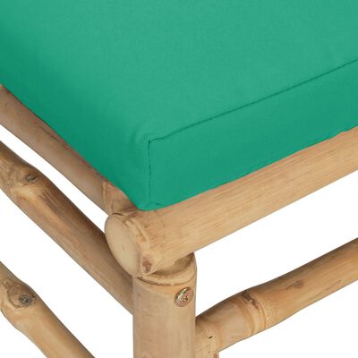 vidaXL Repose-pieds de jardin avec coussin vert bambou