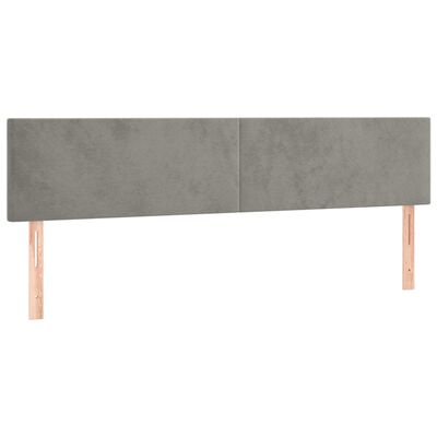 vidaXL Têtes de lit 2 pcs Gris clair 100x5x78/88 cm Velours