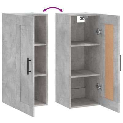 vidaXL Armoire murale gris béton 34,5x34x90 cm bois d'ingénierie