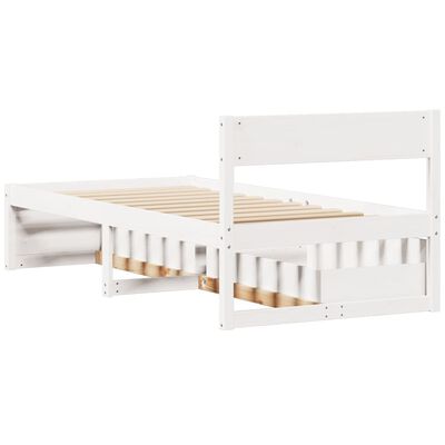 vidaXL Cadre de lit sans matelas blanc 75x190 cm bois de pin massif