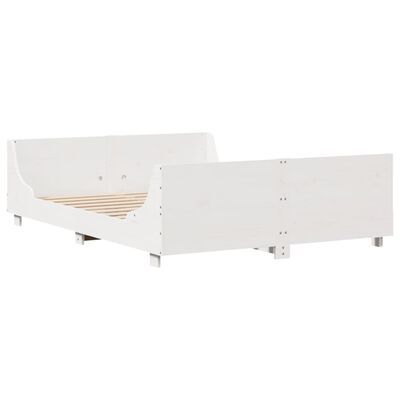 vidaXL Cadre de lit sans matelas blanc 120x200 cm bois de pin massif